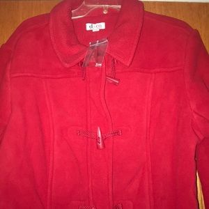 Denim & Co Toggle/Zip Fleece Coat~A209332~XL